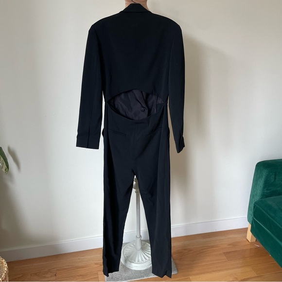 A.L.C. Kensington Tuxedo Black Long Sleeve Black Cutout V-Neck Jumpsuit NWT Sz 6 - Picture 5 of 10